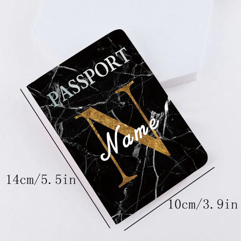 Passport Cover Customize Free Name Women Men Travel Wedding Portable Bank Card Holder Passport Sleeve Letter Print Fashion Gift