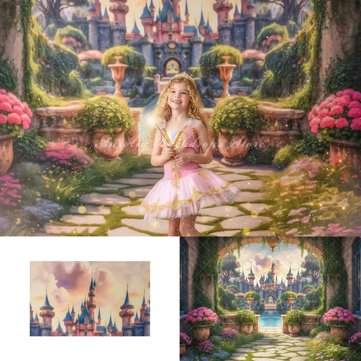 

Fairy Tale Castle Backgrounds Kids Adult Photography Props Child Baby Decors Dream Forest Family Photo Backdrops