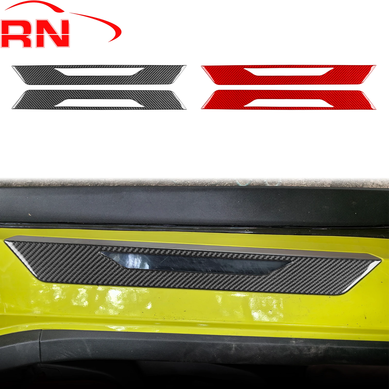 For Chevrolet Corvette C8 2020-2024 Modified Carbon Fiber Car Door Threshold Trim Accessories Interior Trim Stickers