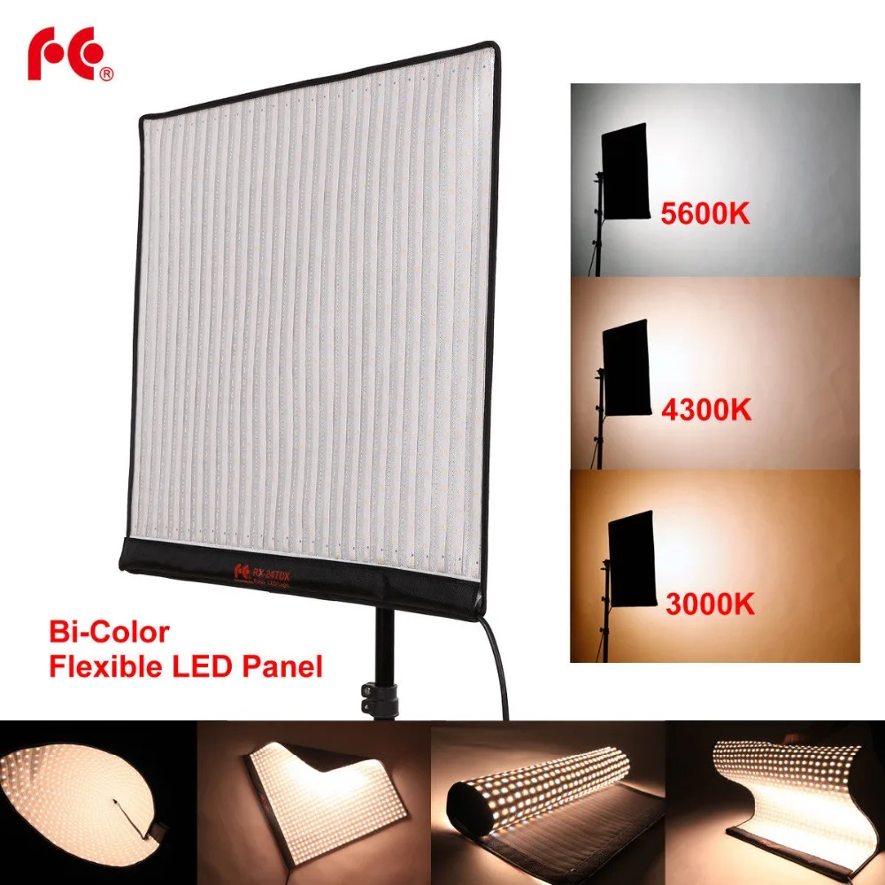 

Falcon Eyes RX-24TDX Portable Flexible Square Rollable Cloth LED Fill-in Light Lamp Studio Video Lighting Panel 150W Bi-Color