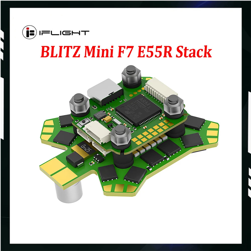 iFlight BLITZ Mini F7 E55R Stack with BLITZ Mini F7 V1.2 Flight Controller / BLITZ E55R 4-IN-1 2-6S ESC for for RC FPV Drone