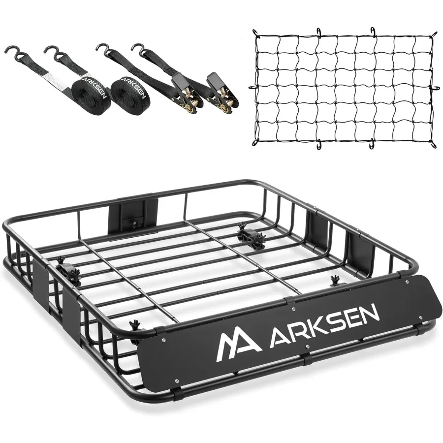 43x39x6 بوصة العالمي 150LB الثقيلة حامل سقفي البضائع مع شبكة بضائع اسئلة الأشرطة سيارة العلوي حامل الأمتعة الناقل سلة #1