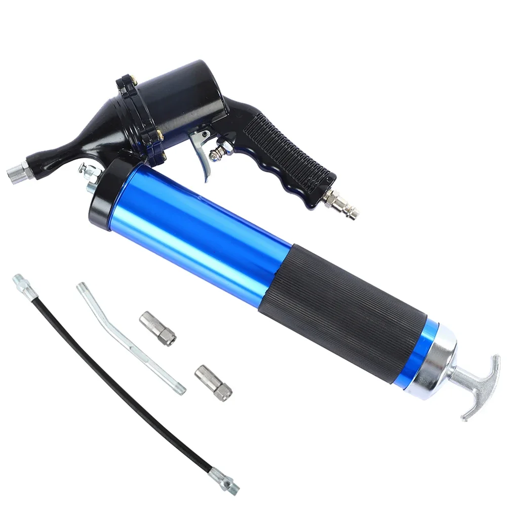 400CC Air Operated Grease Gun 6000PSI Pneumatic Grease Gun 2 Coupler Heavy Duty Air Compressor Grease Gun 1 Bent Metal Pipe