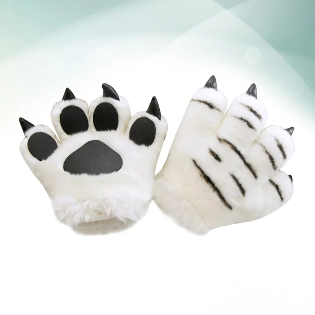 Gloves Palm Paw Animal Animals Plushclaw Glove Paws Cat Tiger Costume Cosplay Cartoon Bear Simulation Furry Mittens Winter