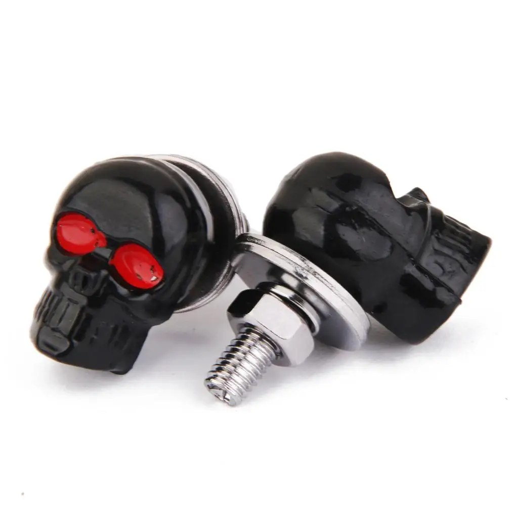 

2 Pieces 6mm Skull Shape Plastic License Bolts Repair Mounting Kit