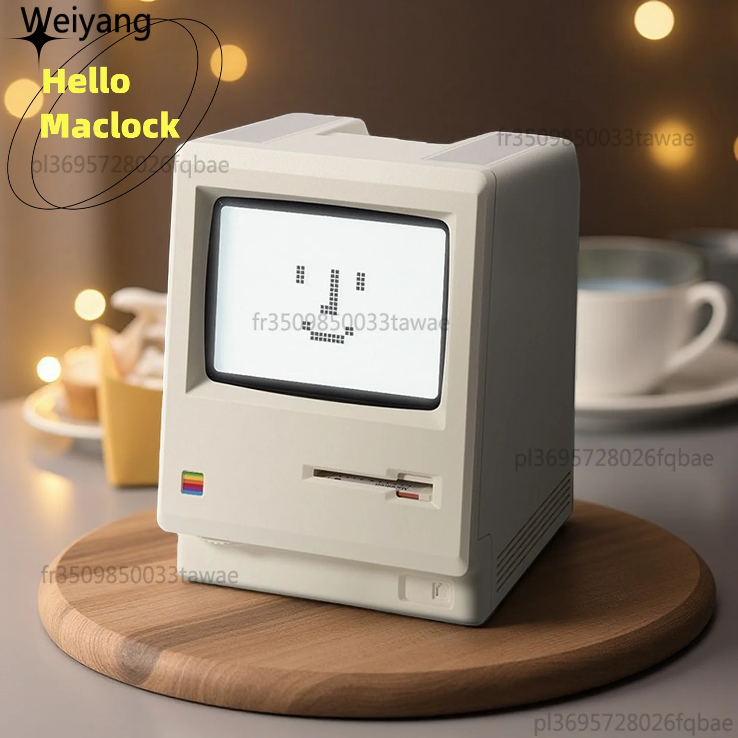 Réveil rétro Maclock Macintosh, un ornement de bureau classique avec un design d'horloge numérique