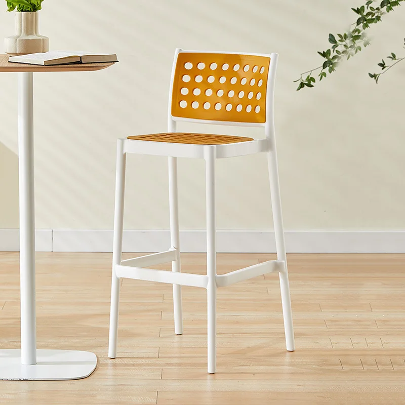 Nordic minimalist bar chair creative plastic bar chair stackable high chair outdoor home designer high stool