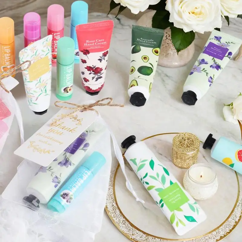 Hand Cream Bulk And Lip Balm Bulk Set Hand Cream Lip Balm Gift Set Bridal Shower Favors Christmas Stocking Stuffers