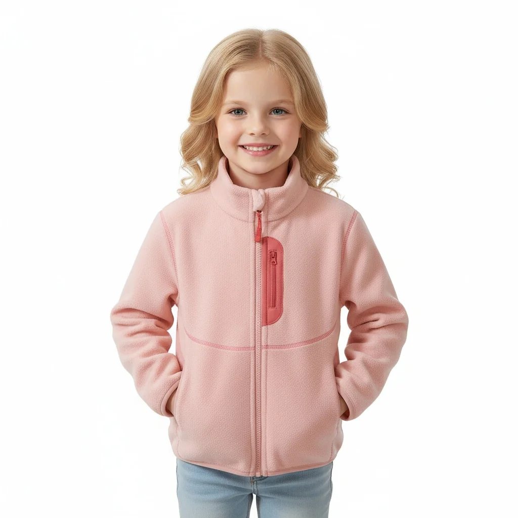 

4-18 Years Children Boys Girls Autumn Winter Warm Jacket Kids Zipper Lined Stand Collar Patchwork Coat Outerwear Fleeces Jacket