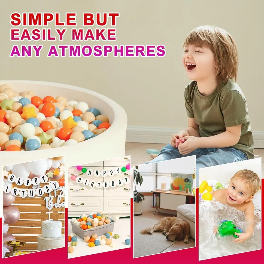 Star Ball Pit Ball Balls con forma de oso y corazón, para niños pequeños, bebés, parque infantil, piscina, cachorro, perro, gato, juego, 50 piezas
