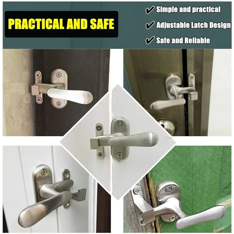 360 Degree Swinging Gate Latches Door Lock, SUS304 Stainless Steel Gate Hardware for Gate Sliding Door Cabinet Window Lock
