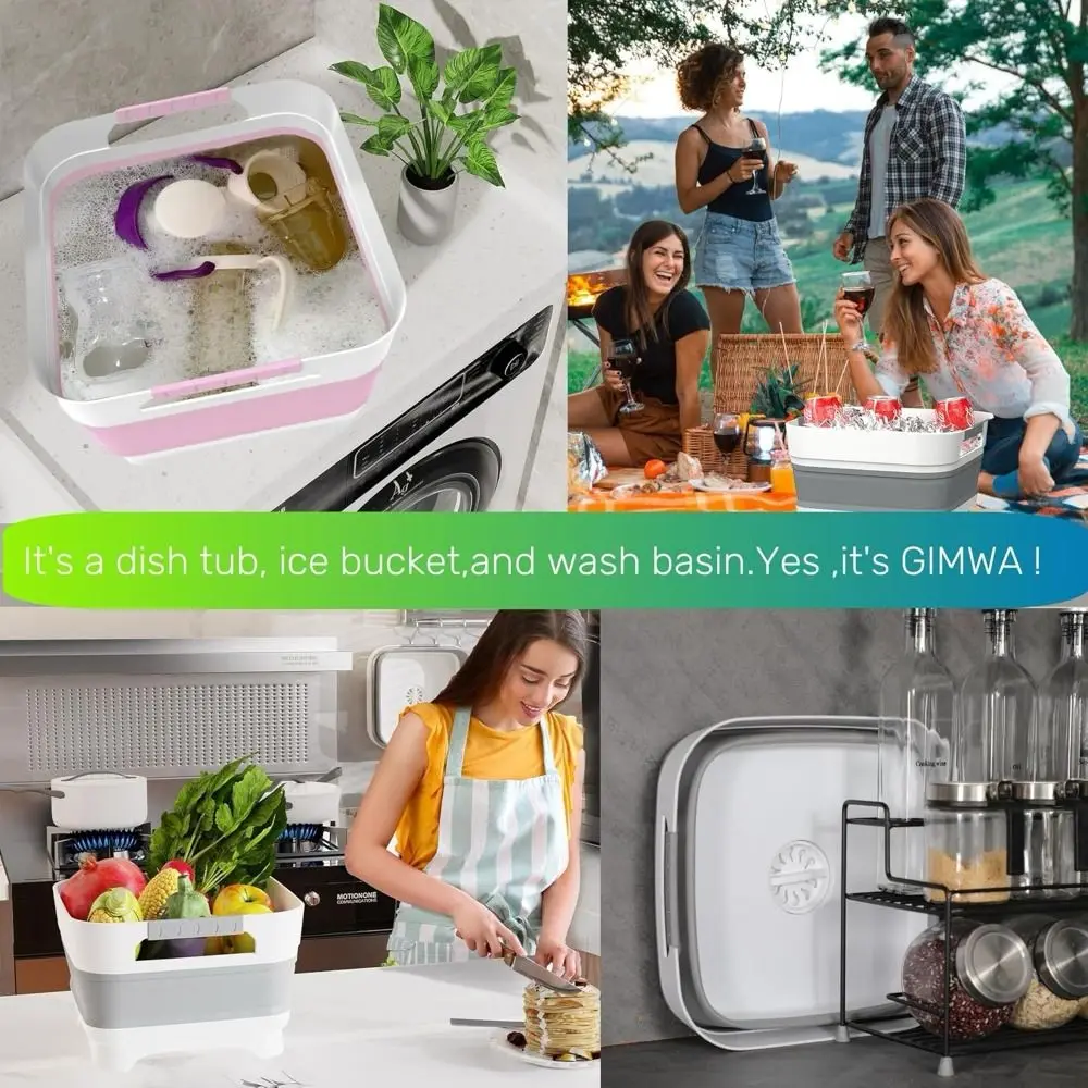 

Складные бутылки, прочная раковина со сливной пробкой, ванна для мытья, легко чистящаяся, многофункциональная раковина для чистки овощей