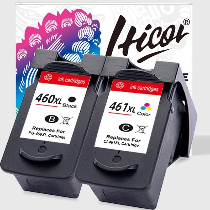 Hicor Remanufactured For Canon PG 460 CL 461 pg-460 cl-461 Ink Cartridge 460XL 461XL PG460 CL461 Pixma TS5340 TS7440 Printer