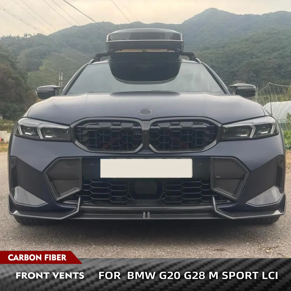 

Carbon Fiber Car Front Bumper Vents Cover Splitters for BMW 3 Series G20 G28 M Tech LCI 2022 2023 Front Side Air Vents Spoiler