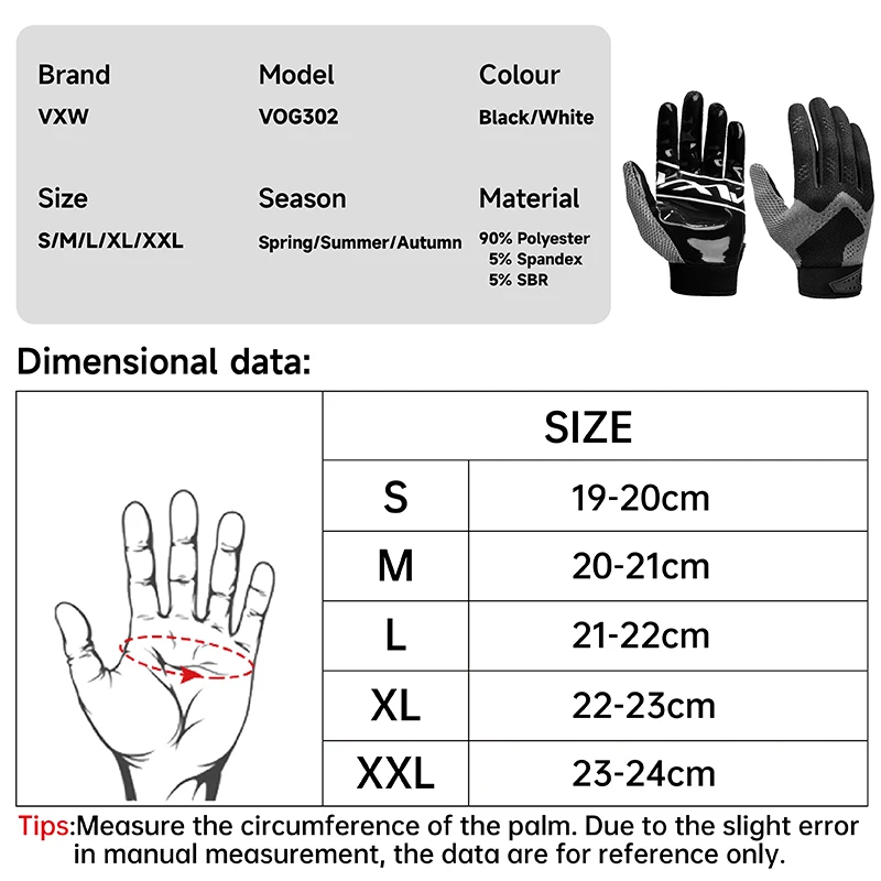 VXW Cycling Gloves American Football Rugby Gloves Goalkeeper Gloves Non-Slip Palm Pad Protection Full Finger Baseball Gloves