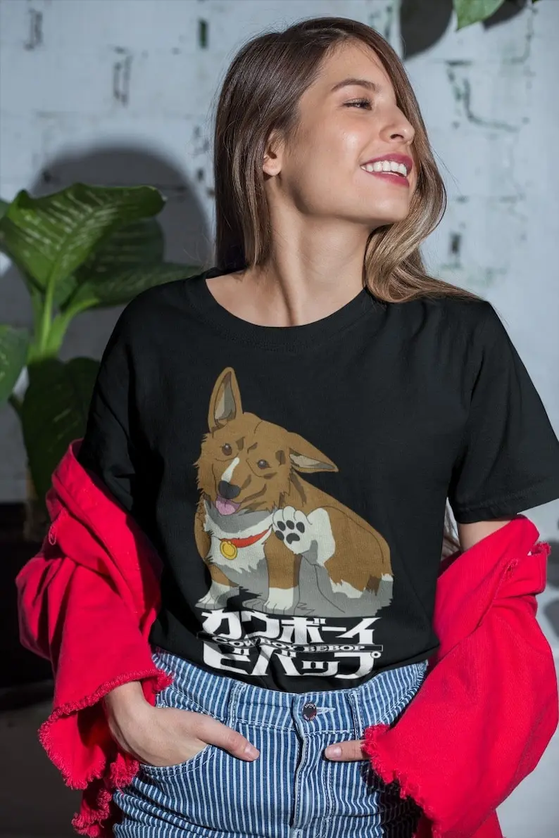 T-shirt Corgi Ein Vintage Anime, T-shirt graphique, Chemise rétro, Robes Mod en, UNISEX