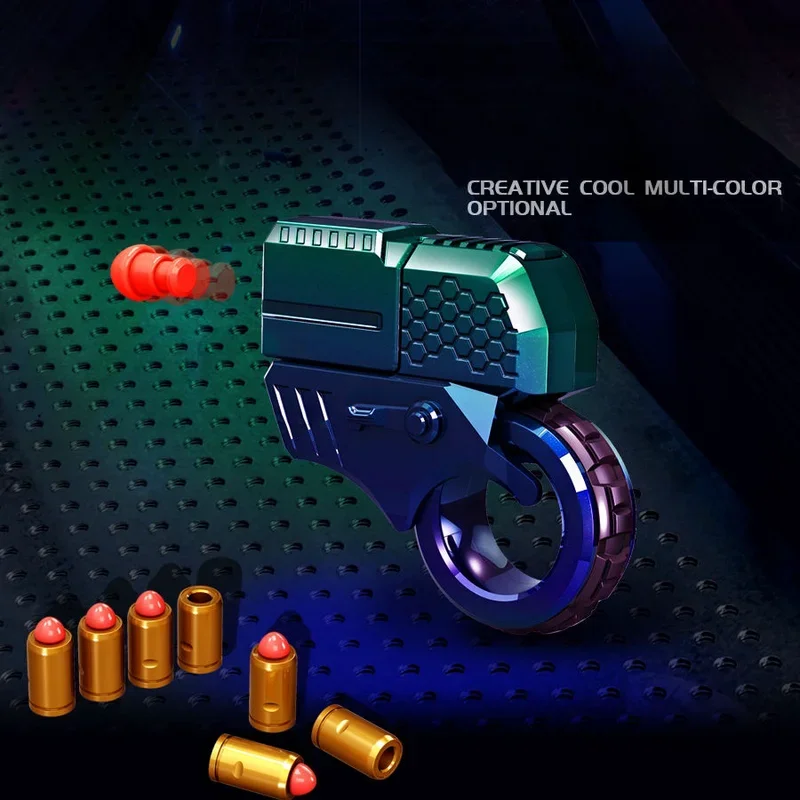 Alloy Toy Gun One Handed Firing One Click Cool Reloading Metal Texture Pistol Model Anxity Stress Relief Toys Gifts