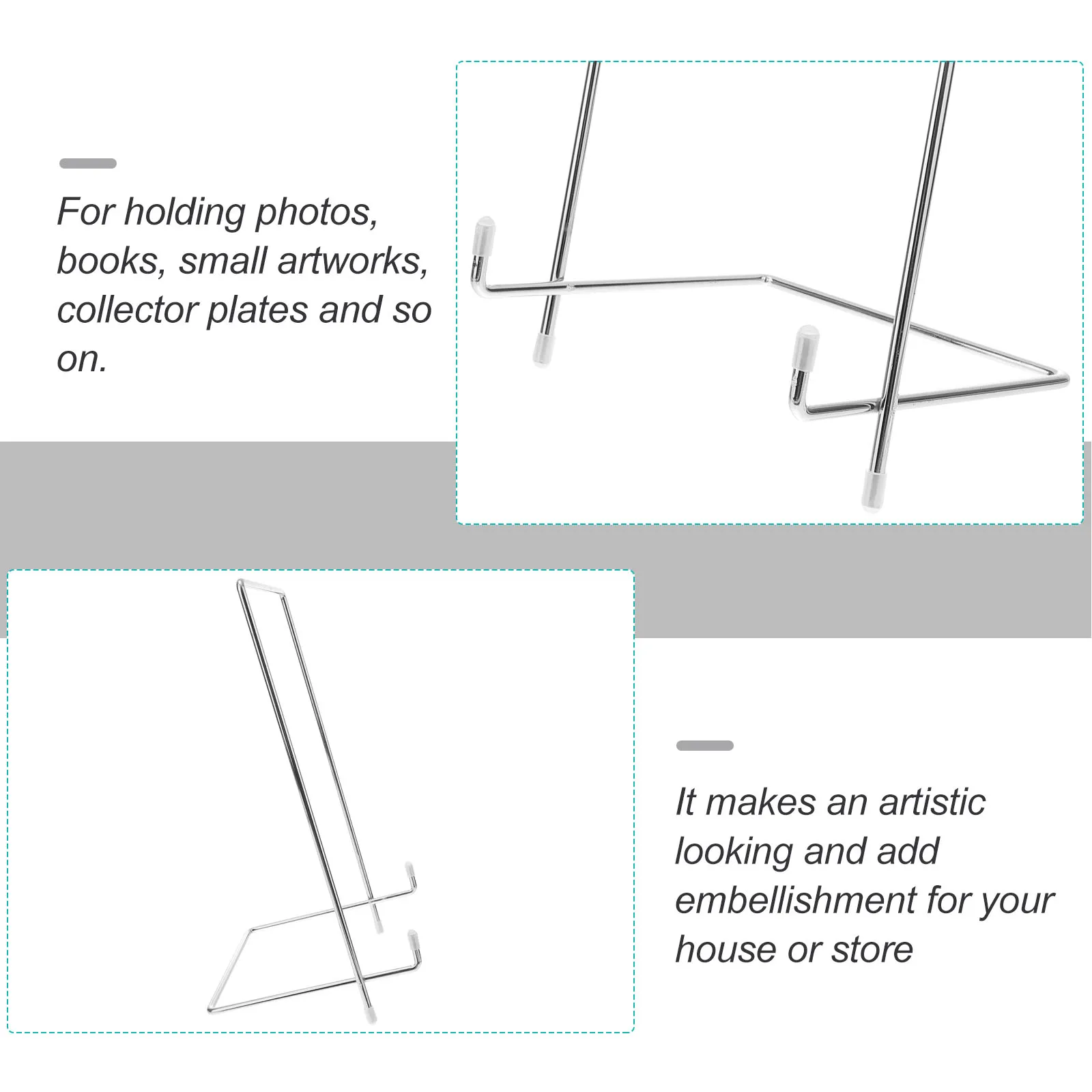 

Multi-Purpose Iron Display Stand Holder For Photo Frames Plates Books Crafts Decor Anti-Corrosion Wear-Resistant Stable