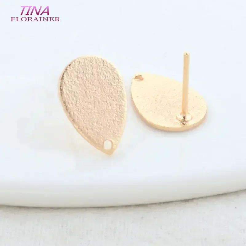 Boucles d'oreilles en laiton plaqué or 14K, 9x14MM, en forme de goutte, de haute qualité, pour bricolage, fabrication de bijoux, accessoires