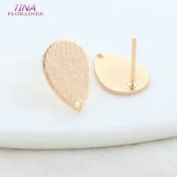 9*14MM 14K Gold Color Plated Brass Drop Shape Stud Earrings High Quality Diy DIY Jewelry Making Finding Accessories