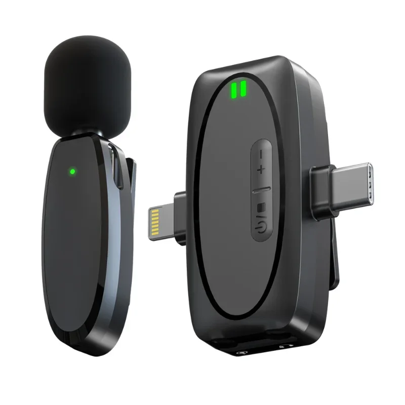 Wireless collar clip, microphone, live video, intelligent noise reduction recording, fully compatible three-in-one charging