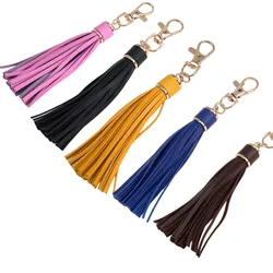 New Fashion Tassel Key Chain Women Cute KeyChain Bag Accessory PU Leather Tassels Car Key Ring Fringe Jewelry