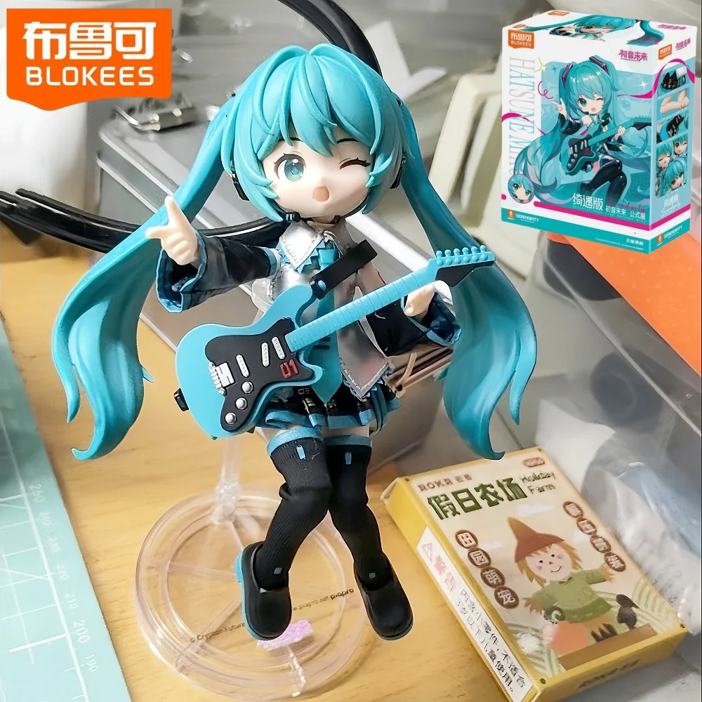 

В наличии 14 см Blokees Hatsune Miku, мультяшная сборная фигурка, оригинальная игрушка, аниме, экшн-фигурка, коллекция игрушек из ПВХ, подарки
