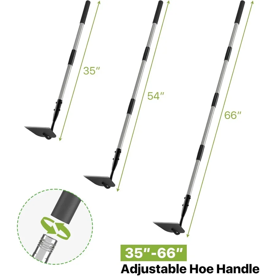 Heavy Duty Garden Hoe for Weeding and Soil Preparation with 5.5 FT Adjustable Long Handle 6inch Wide Welded Blade for Efficient