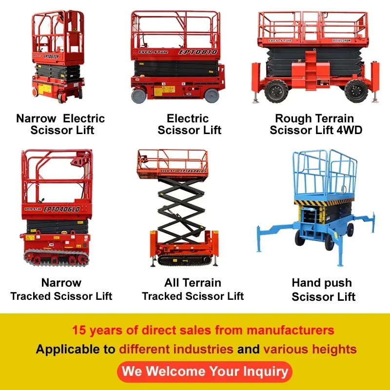 YG Customized Factory Sale 6-14M 320kg Electric Self-propelled Scissor Lift Mobile Aerial Work Man Lift Platform