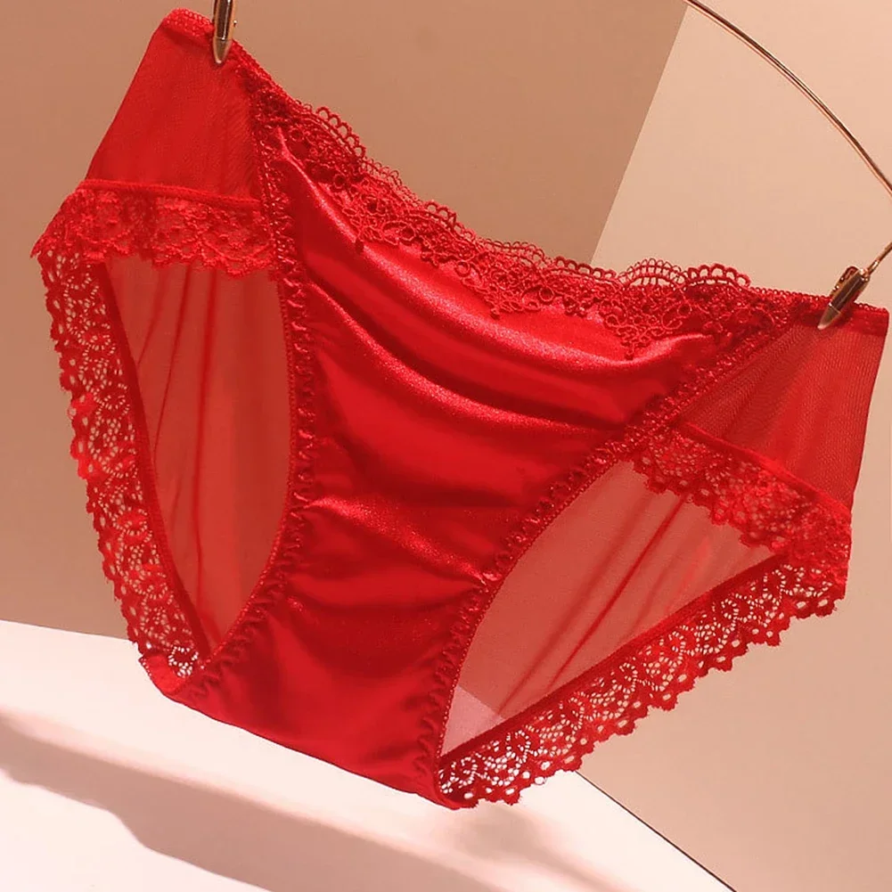 サテンシルクパンティーセクシーなパンティーブリーフレースパンティー女性下着ランジェリーパンティー女性のための女性の花柄パンティーパンツ