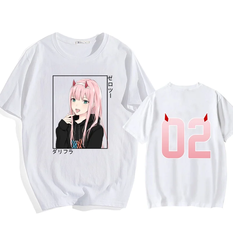 New Zero Two T Shirt Women Casual Round Neck Short Sleeve Fashion Streetwear Anime Graphic Tee