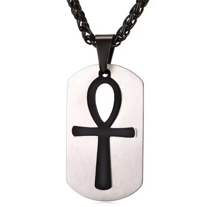 Stainless Steel Ankh Cross Necklace for Men Gold Color Trend Punk Women Glamour Jewelry Symbol of Life Cross Necklaces Gifts