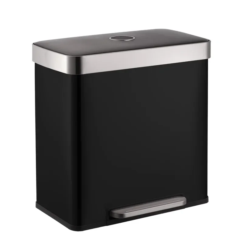 Large Capacity Metal Trash Can with Foot Pedal for Kitchen High Quality Iron Waste Bin Durable Household Garbage Container
