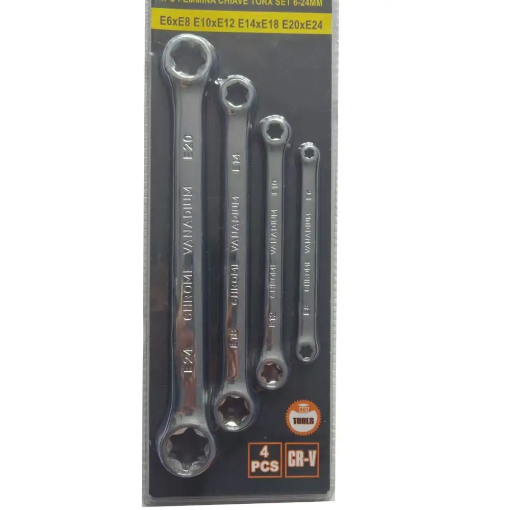 Durable E Type Torx Socket Wrench Kit Chrome Vanadium Steel Double Head Spanner Repair Tool Professional Automotive Hand Gear