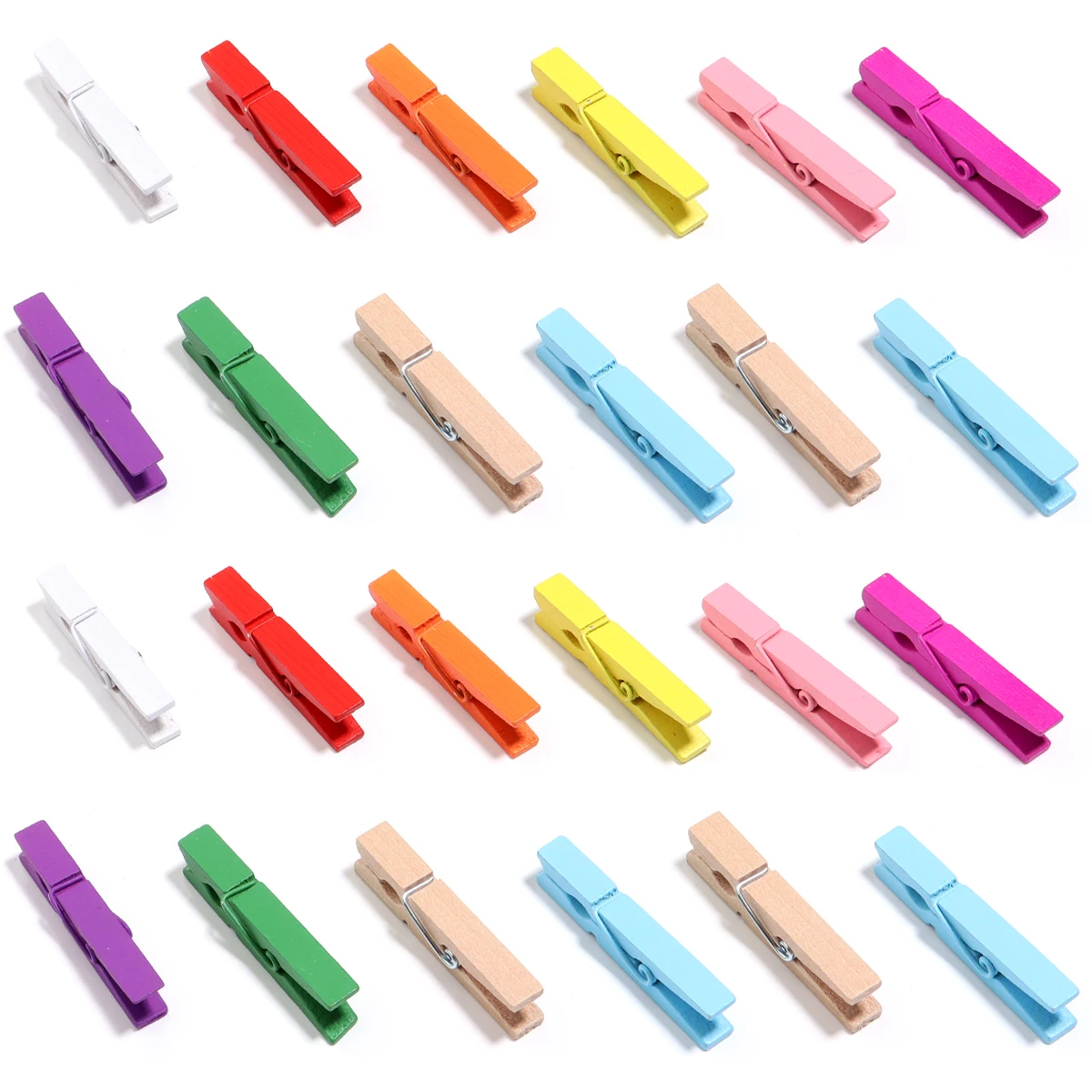 20-50 قطعة/الوحدة مقاطع خشبية صغيرة ملونة اليدوية الحرفية الزخرفية صور مقاطع الغسيل الحرفية الديكور مقاطع مكتب المنزل