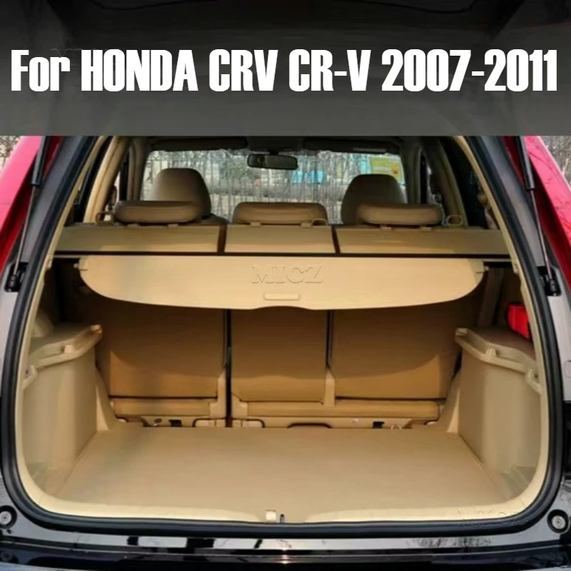 

Aluminum+Canvas Rear Cargo Cover Privacy Trunk Screen Security Shield Shade Accessories for HONDA CRV CR-V 2007 - 2011