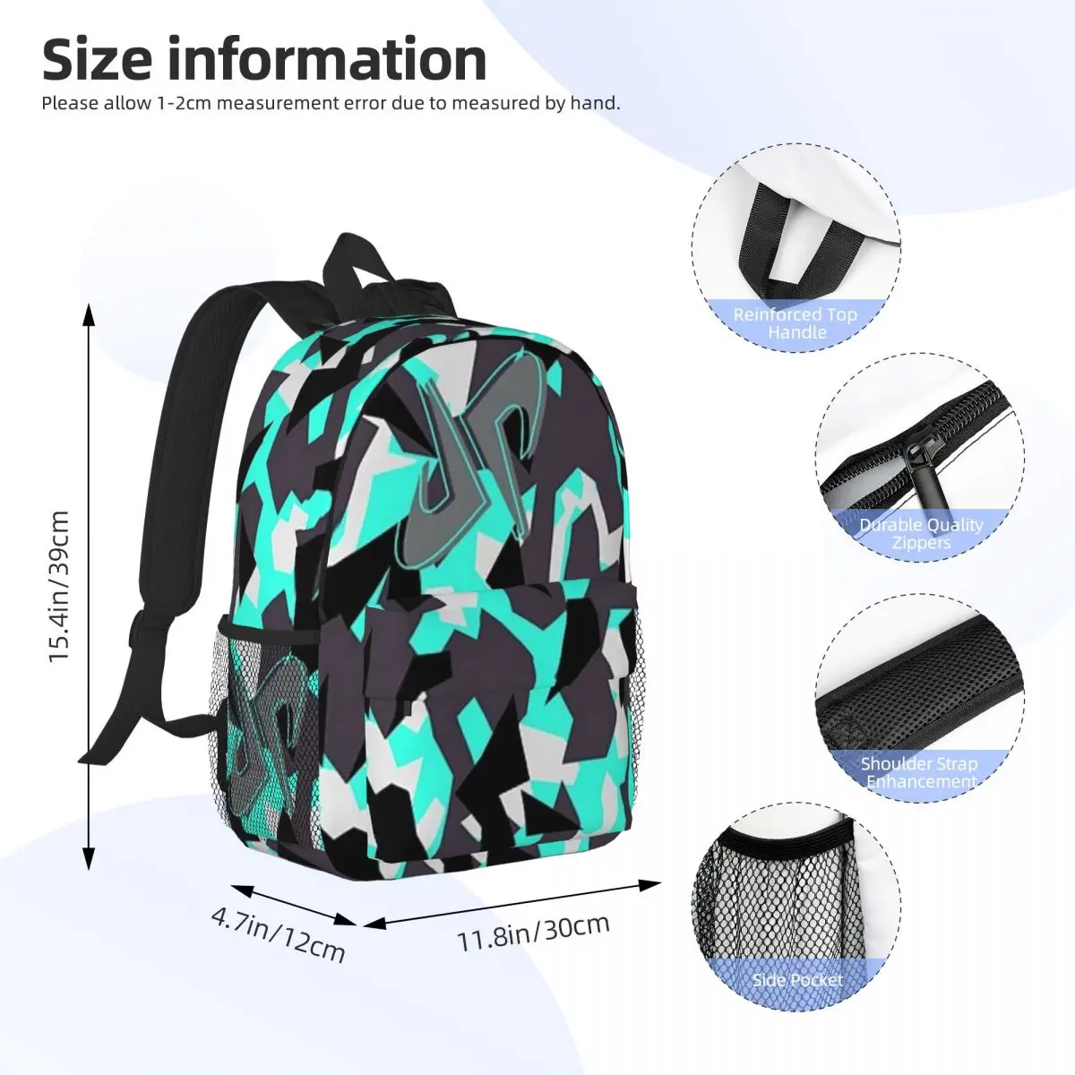 NUEVO. Mochila perfeita 5 Elite Camo 2021 - Madala inútil para meninas meninos mochila de estudante de grande capacidade de 15 polegadas