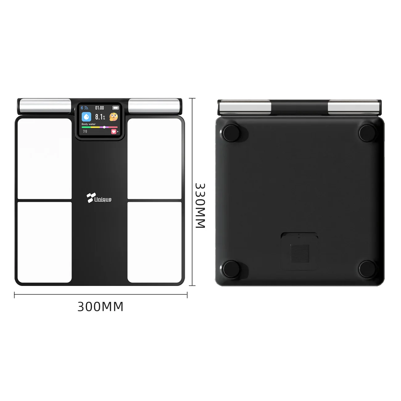 Eight-electrode Bluetooth WiFi body fat scale, home fitness smart scale, TFT color screen electronic scale, 180kg