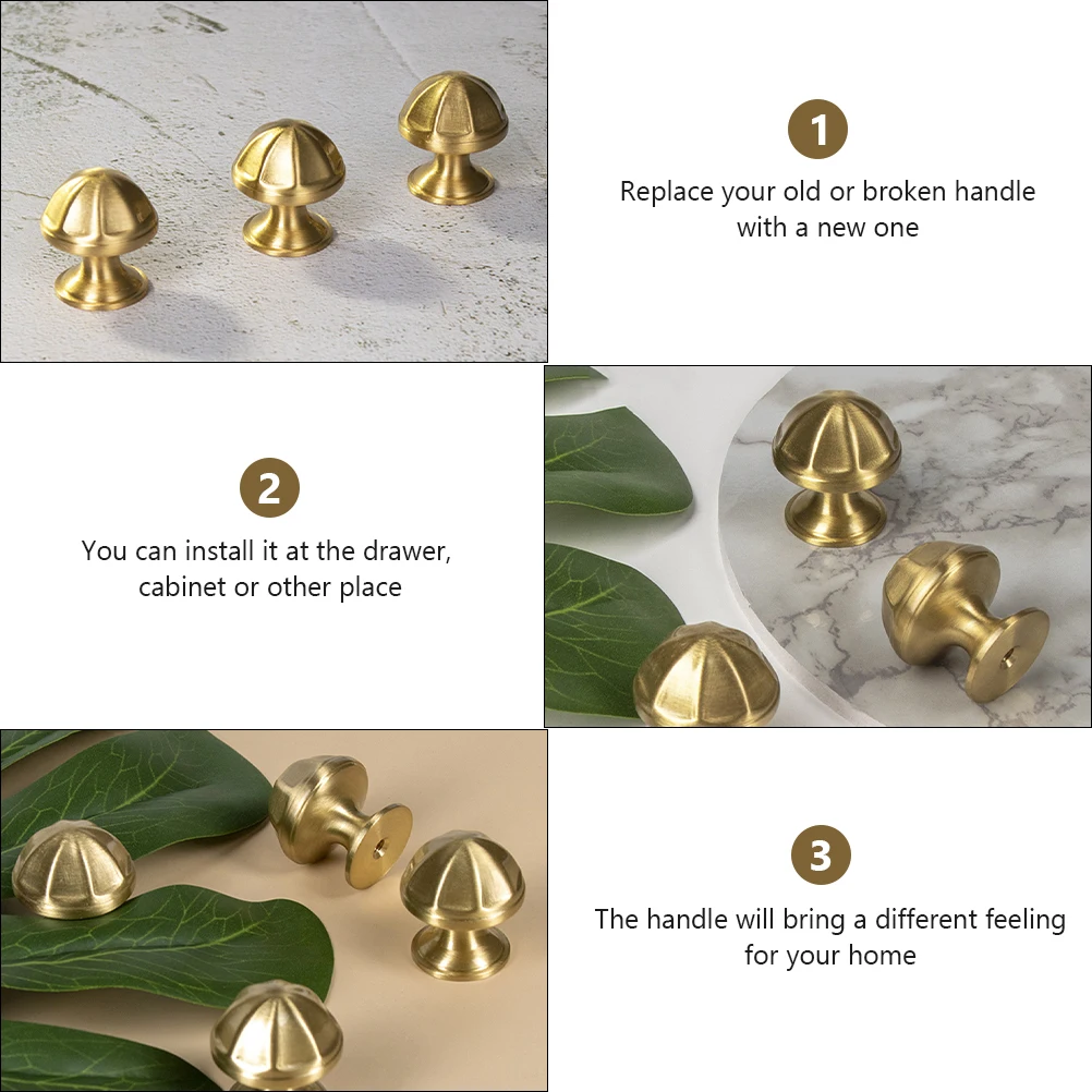 

Copper Octagonal Single Hole Cabinet Knob Small Drawer Furniture Handle Pull Replacement Wardrobe Door Knobs Decorative Ornament