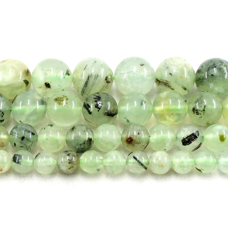 

Natural Prehnite Round 6 8 10MM 15Inch Stone Loose Beads For Jewelry Making DIY Bracelets Necklace Earrings Men Women Charm Gift