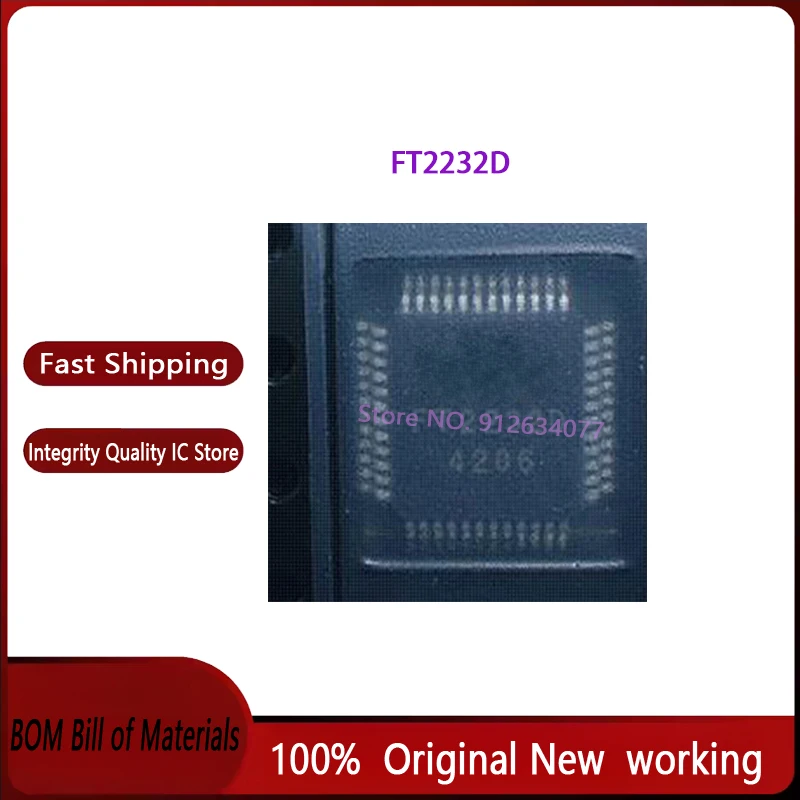 1~100pcs/lot FT2232D LQFP-48  100% Brand New Original
