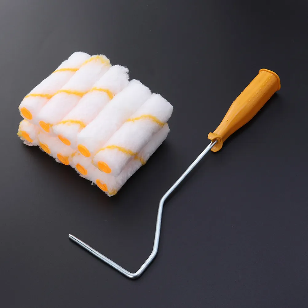 

Набор из 4-дюймовых многоразовых моющихся валиков для покраски стен и потолков, устойчивых к скатыванию и без ворса, для многофункционального использования в домашних условиях