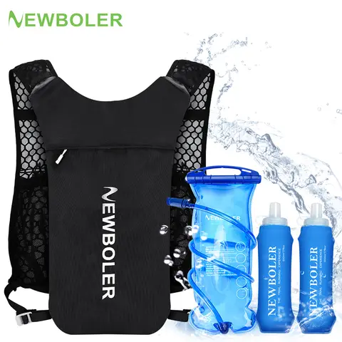 NEWBOLER Outdoor Trail Running Ultralight Backpack Hydration Jogging Vest Breathable Marathon Running Backpack With Water Bottle