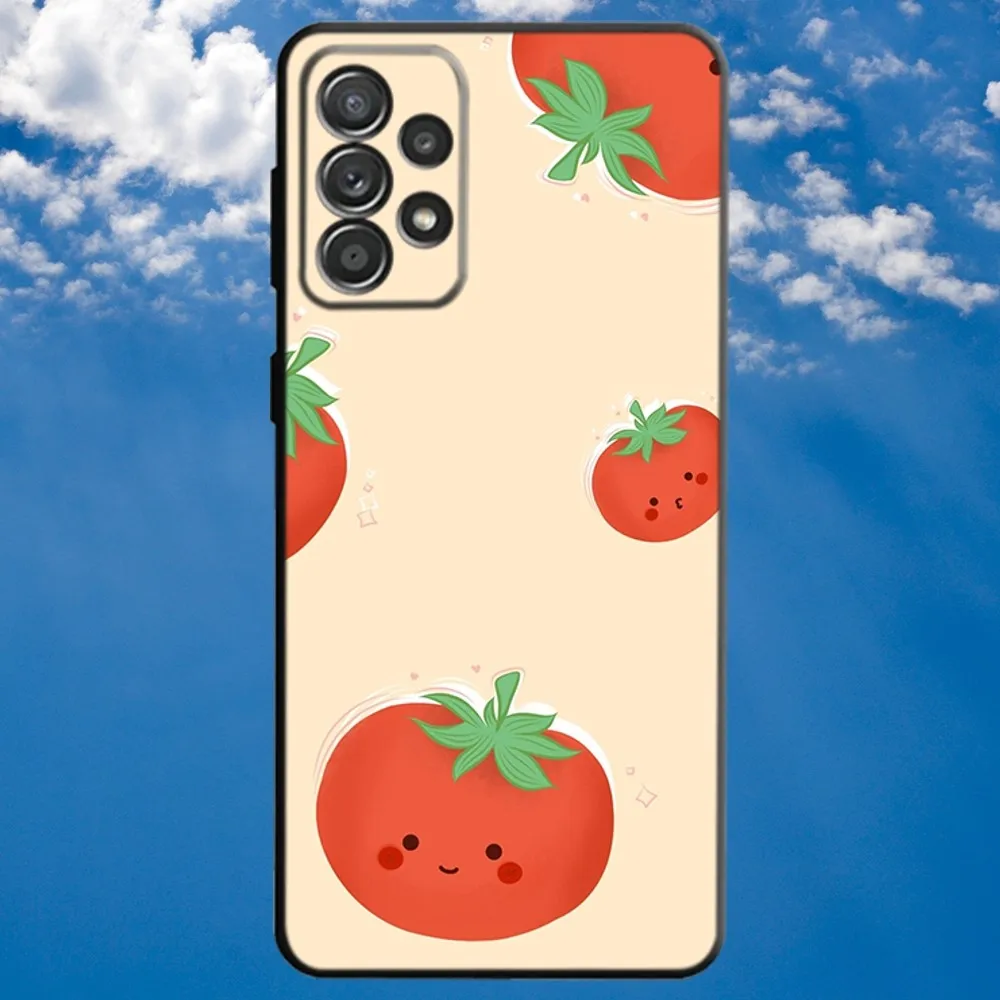 Tomatoes Pattern Art Phone Case For Samsung S21,S22 Ultra,S20,S30 plus,S22 plus,S23,S30 ultra 5G Soft Black Cover