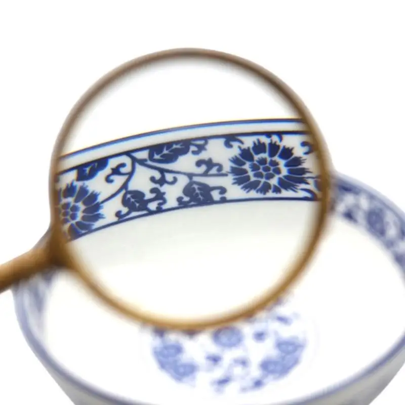 652F Aspherical Glass Magnifier 10X Magnification with Retro Wooden Handle Comfortable Reading Aid Gift for Senior