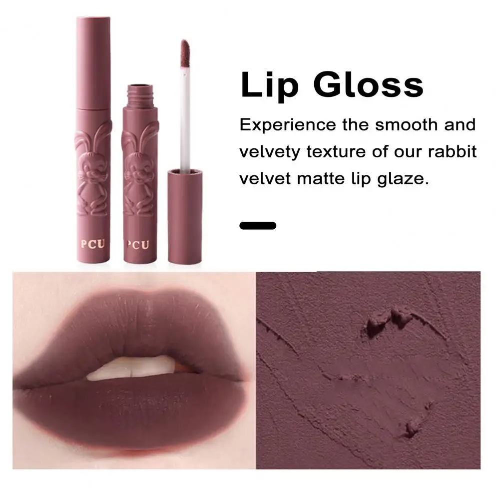 Lip Gloss One Swipe Lipstick Charming Velvet Lip Glaze Delicate Design Full Color One Swipe Application Relief Rabbit's