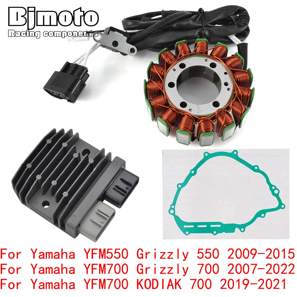 YFM550 2022 Engine Stator Coil+Voltage Regulator rectifier For Yamaha YFM550 YFM700 Grizzly KODIAK 550 700 2009-2021 with Gasket