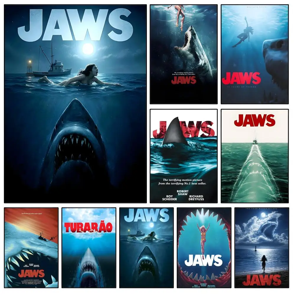 Film J-Jaws Shark Amity Island Poster Waterproof HD Modern Peel And Stick Wall Decor Bedroom Living Room Dorm Office