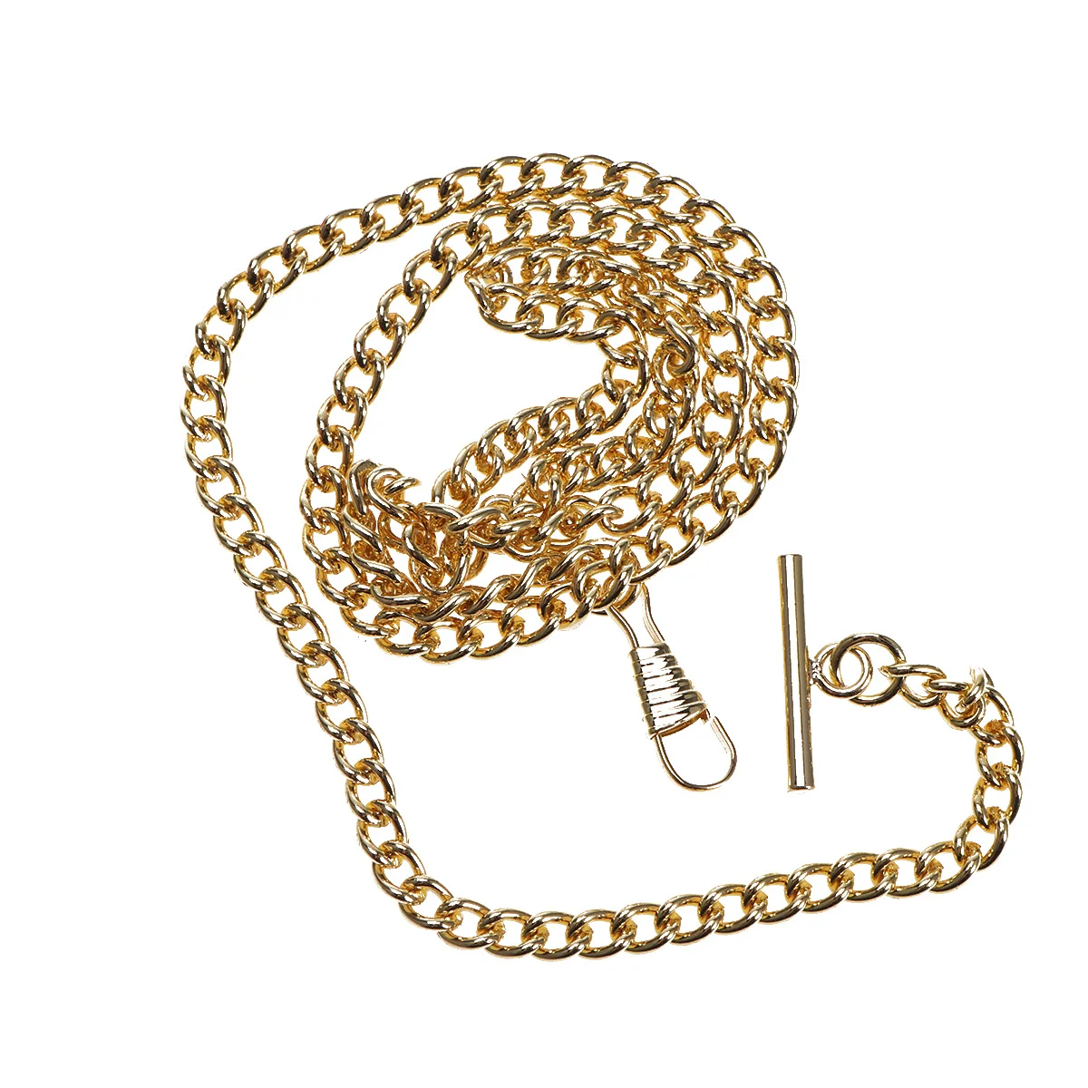 Catena per orologio da tasca in metallo retrò Portachiavi con catena per cintura Jean durevole dorato Chiusura resistente Pratico supporto per orologio da tasca