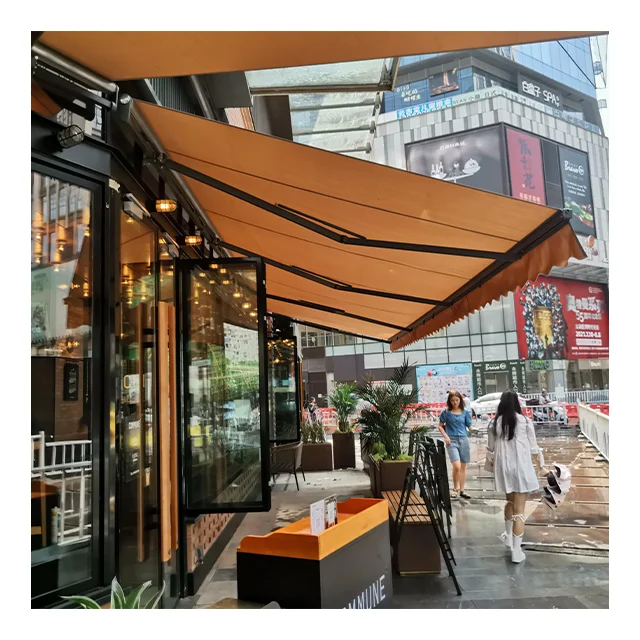 Customizable Electric Retractable Aluminum Alloy Frame Pergola Windproof PVC Garden Canopy Roof Shade Outdoor Balcony Polyester